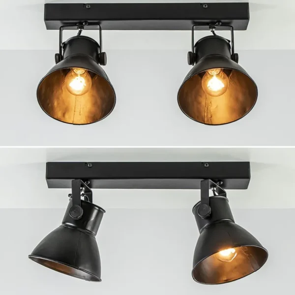 lichts_metalen_plafondlam_1.webp Outlet Straluma 2-Lichts metalen plafondlamp Eliano mat zwart