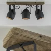 Best Sale Straluma 3-Lichts opbouwspot mat zwart met hout