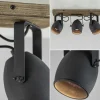 Best Sale Straluma 3-Lichts opbouwspot mat zwart met hout