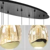 Discount Straluma 8-Lichts ovale hanglamp eggs zwart/goud