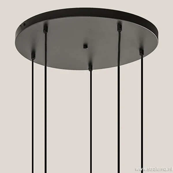 lichts_plaat_rond__pendel_2.webp Outlet Straluma 5-lichts plaat rond + pendels zwart ex.lb
