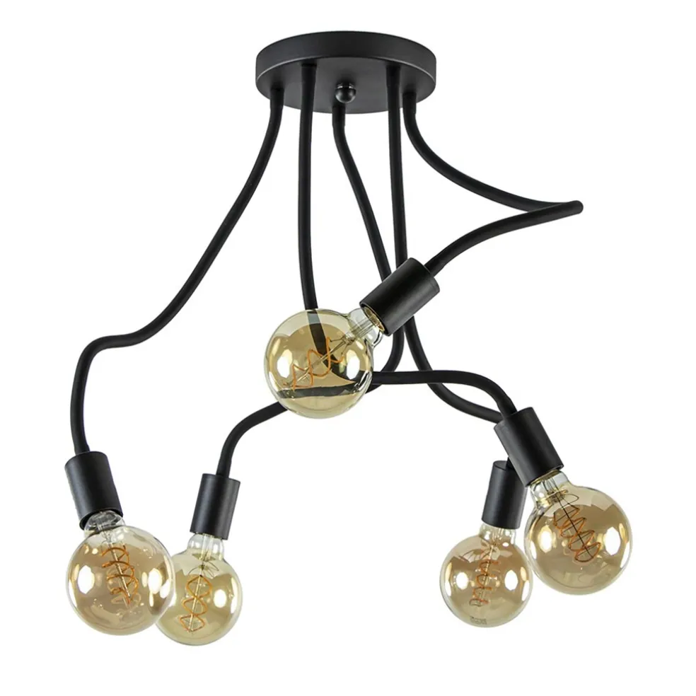 lichts_plafondlamp_mat_zw_0.webp Hot Straluma 5-Lichts plafondlamp mat zwart met flexibele armen