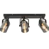 Flash Sale Straluma 3-Lichts plafondlamp mat zwart met smoke glazen kappen
