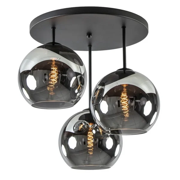 lichts_plafondlamp_mat_zw_1-2.webp Flash Sale Straluma 3-Lichts plafondlamp mat zwart met titanium glas