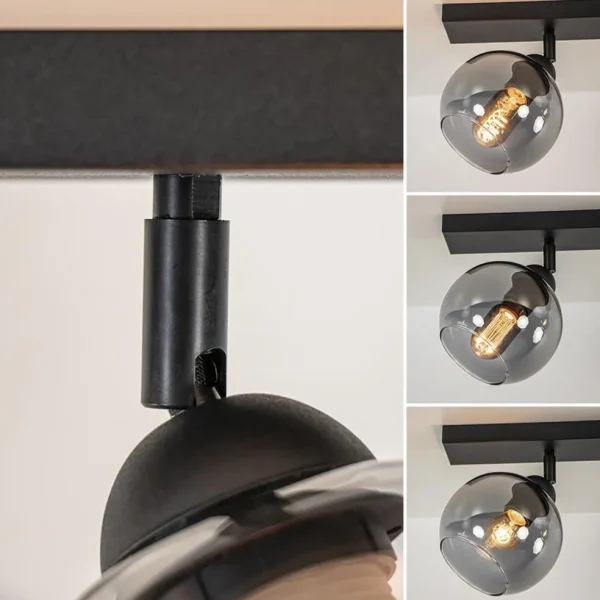 Online Straluma 2-Lichts plafondlamp smoke glas met zwart