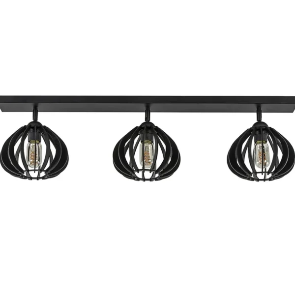 lichts_plafondlamp_zwart__0-2.webp Sale Straluma 3-Lichts plafondlamp zwart met verstelbare houten kappen