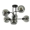 lichts_plafondlamp_zwart__0-3.webp Cheap Straluma 6-Lichts plafondlamp zwart met smoke glazen bollen