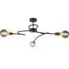 Store Straluma 3-Lichts plafondlamp zwart met gouden pendels
