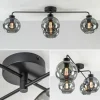 Discount Straluma 4-Lichts plafondlamp zwart met smoke glazen bollen