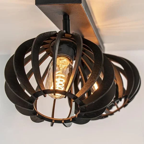 lichts_plafondlamp_zwart__2-2.webp Sale Straluma 3-Lichts plafondlamp zwart met verstelbare houten kappen