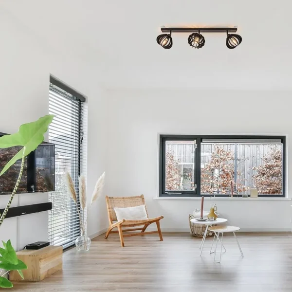 lichts_plafondlamp_zwart__4-2.webp Sale Straluma 3-Lichts plafondlamp zwart met verstelbare houten kappen