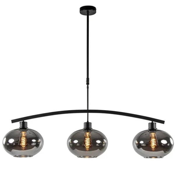 lichts_retro_hanglamp_zwa_1.webp Hot Straluma 3-Lichts retro hanglamp zwart met smoke glas