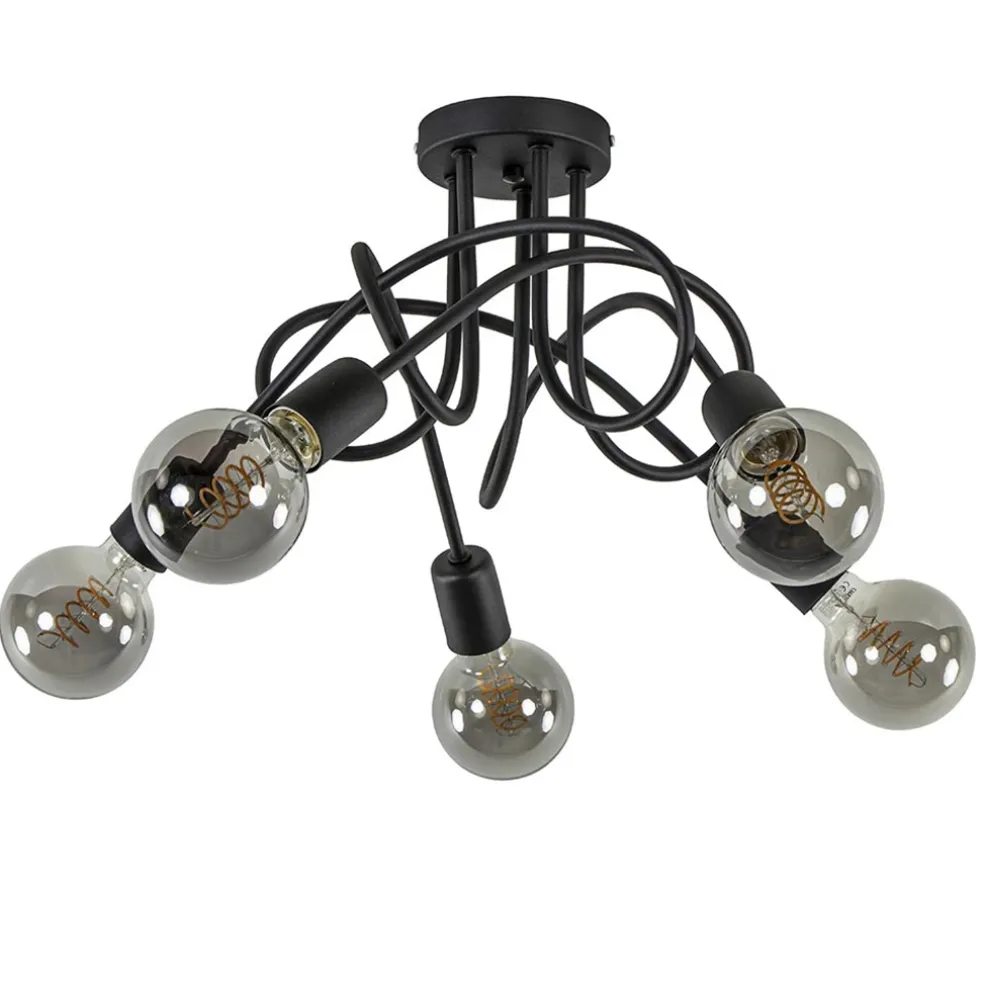 lichts_retro_plafondlamp__0.webp Clearance Straluma 5-Lichts retro plafondlamp mat zwart