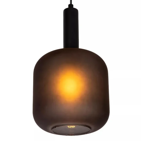 lichts_ronde_hanglamp_mat_2.webp Outlet Straluma 3-Lichts ronde hanglamp mat zwarte glazen kappen