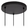lichts_ronde_hanglamp_mat_3.webp Outlet Straluma 3-Lichts ronde hanglamp mat zwarte glazen kappen
