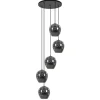 Best Sale Straluma 5-Lichts ronde hanglamp zwart met smokey glas