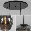 Best Sale Straluma 5-Lichts ronde hanglamp zwart met smokey glas