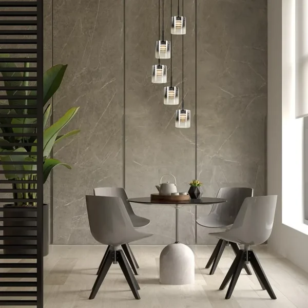 lichts_ronde_hanglamp_zwa_4.webp Flash Sale Straluma 5-Lichts ronde hanglamp zwart met titanium/helder glas