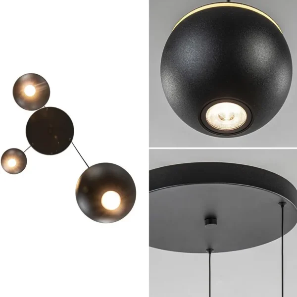 lichts_ronde_led_hanglamp_3.webp Cheap Straluma 3-Lichts ronde LED hanglamp bollen zwart met goud