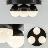 Store Straluma 3-Lichts ronde LED plafondlamp zwart 3-standen dimbaar