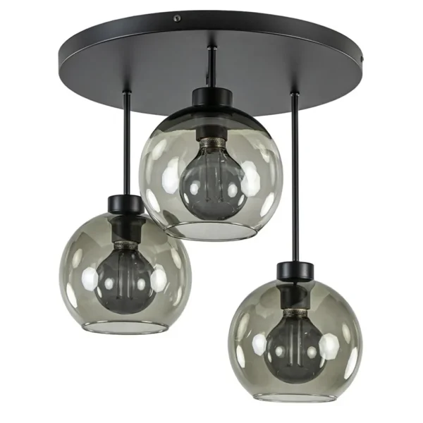 lichts_ronde_plafondlamp__0-1.webp Best Sale Straluma 3-Lichts ronde plafondlamp met smoke glazen bollen