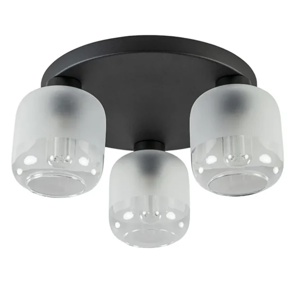 lichts_ronde_plafondlamp__0.webp Flash Sale Straluma 3-Lichts ronde plafondlamp zwart met helder/mat glas