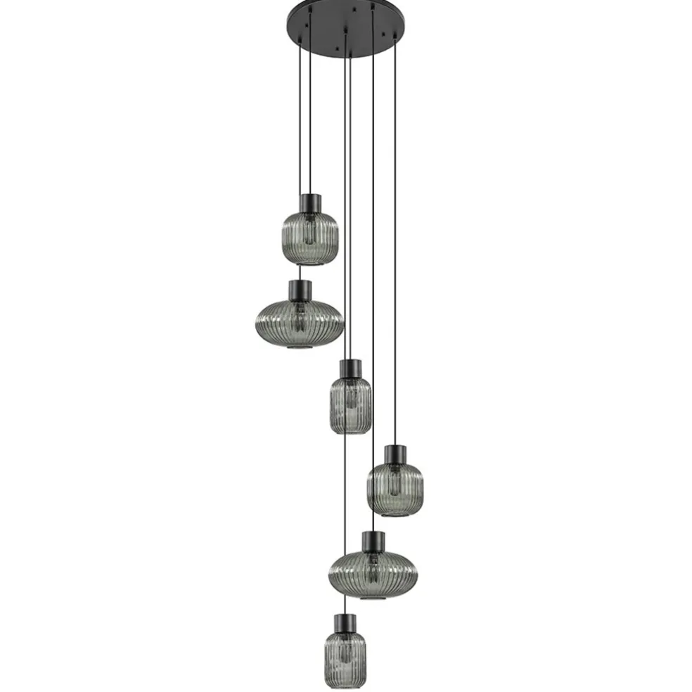 lichts_vide_hanglamp_smok_0.webp Best Sale Straluma 6-Lichts vide hanglamp smoke glas met zwarte details