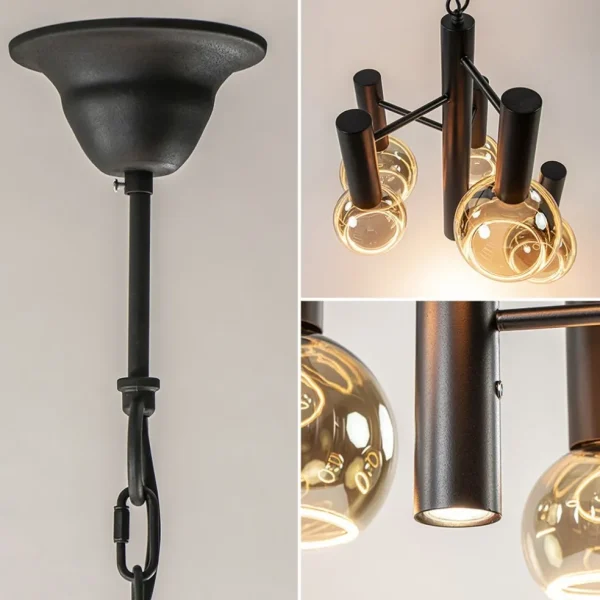 lichts_vide_hanglamp_text_3.webp Best Sale Straluma 5-Lichts vide hanglamp textured black excl lichtbronnen