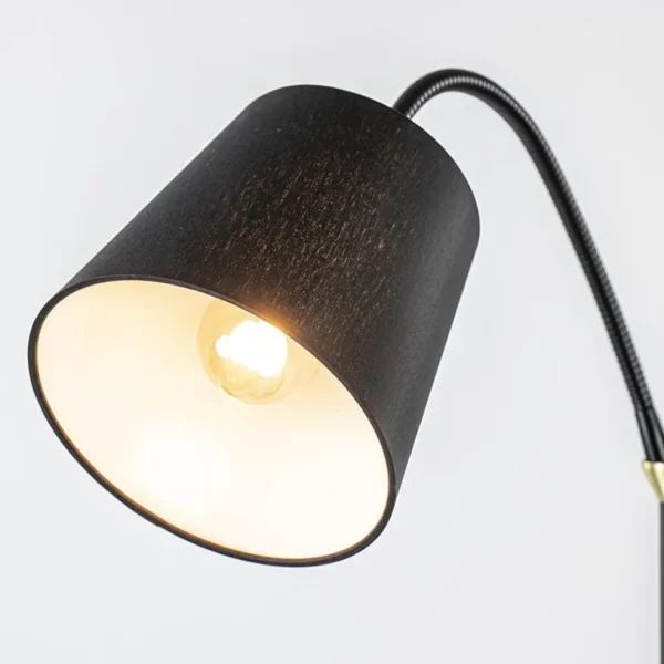 Sale Straluma 2-Lichts vloerlamp zwart/goud met flexibele armen