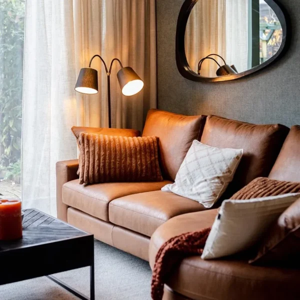 Sale Straluma 2-Lichts vloerlamp zwart/goud met flexibele armen