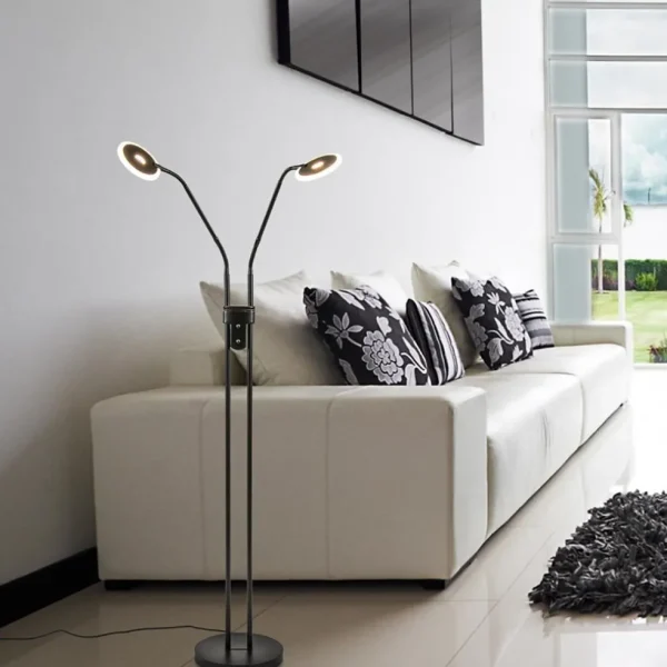 lichts_vloerleeslamp_zwar_4.webp Best Sale Straluma 2-Lichts vloer/leeslamp zwart met dimbaar LED
