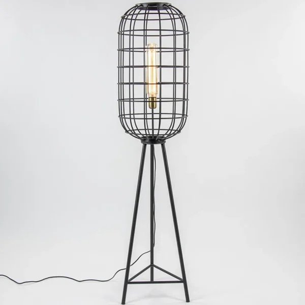 Outlet Straluma Light & Living vloerlamp Toah zwart met antiek brons