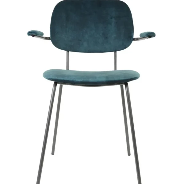 Fashion Straluma Light and Living eetkamerstoel Emma velvet petrol