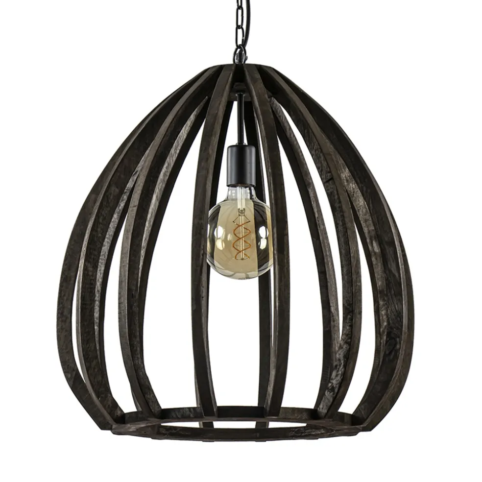Cheap Straluma Light and Living hanglamp Barsia wood dark brown