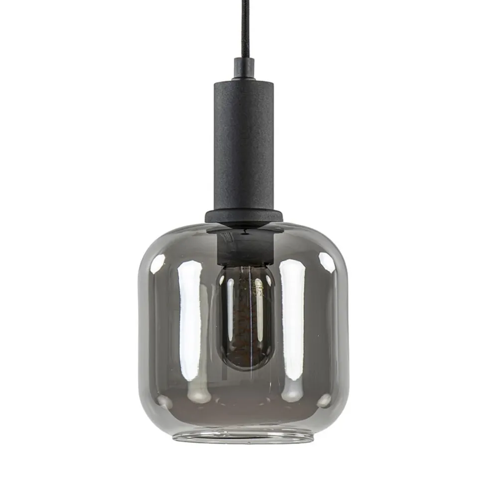 light_and_living_hanglamp_0.webp Discount Straluma Light and Living hanglamp Lekar zwart met smoke glas klein