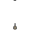 Discount Straluma Light and Living hanglamp Lekar zwart met smoke glas klein