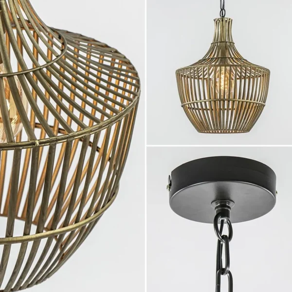 Fashion Straluma Light and Living hanglamp Stella antiek brons met zwart