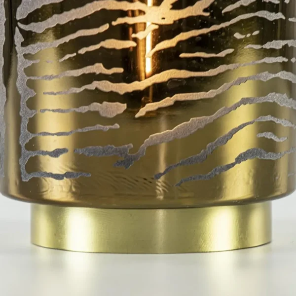 Fashion Straluma Light and living tafellamp grijs goud op batterijen Zebra