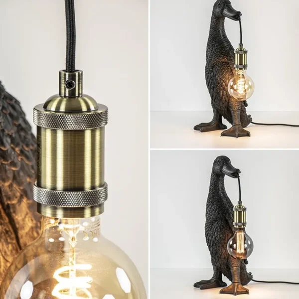 Shop Straluma Light and Living tafellamp Duck mat zwart met brons