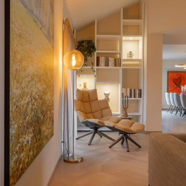 Best Sale Straluma Light and Living vloerlamp Medina goud met amber glas