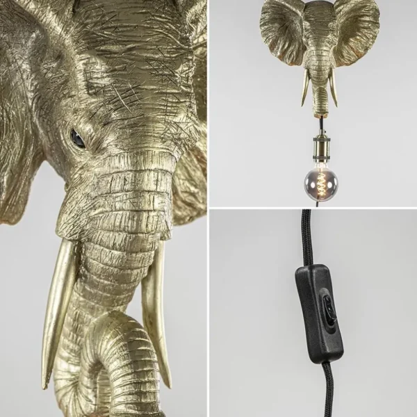 Online Straluma Light and Living wandlamp Elephant licht goud