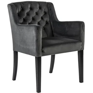 luxe_armstoel_velvet_mid__0.webp Best Straluma Luxe armstoel velvet mid grey met zwarte eiken poot