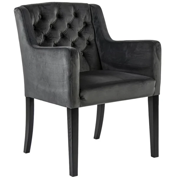 luxe_armstoel_velvet_mid__0.webp Best Straluma Luxe armstoel velvet mid grey met zwarte eiken poot