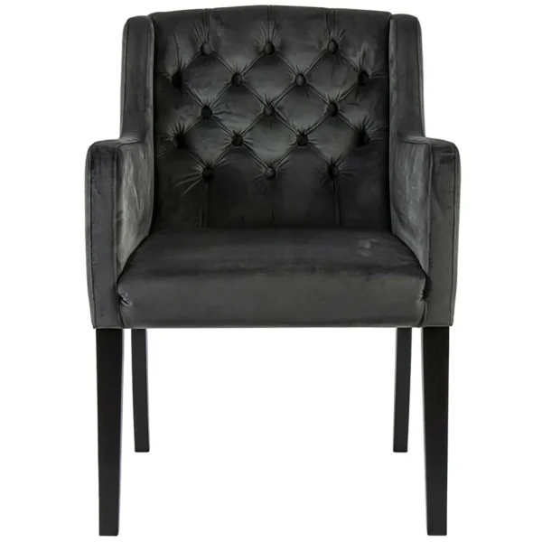 luxe_armstoel_velvet_mid__1.webp Best Straluma Luxe armstoel velvet mid grey met zwarte eiken poot