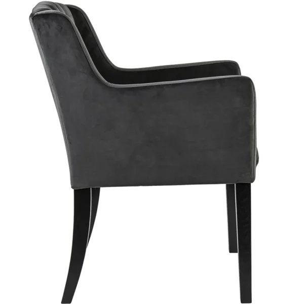 luxe_armstoel_velvet_mid__2.webp Best Straluma Luxe armstoel velvet mid grey met zwarte eiken poot