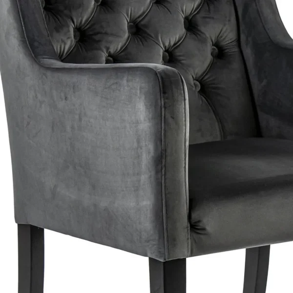 luxe_armstoel_velvet_mid__3.webp Best Straluma Luxe armstoel velvet mid grey met zwarte eiken poot