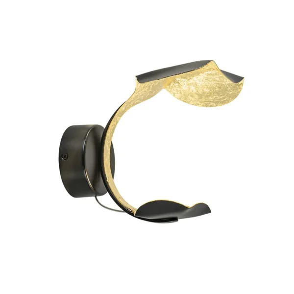 luxe_led_wandlamp_zwart_m_1.webp Sale Straluma Luxe LED wandlamp zwart met goldleaf