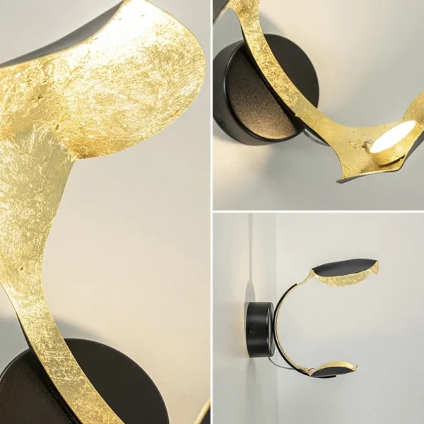luxe_led_wandlamp_zwart_m_3.webp Sale Straluma Luxe LED wandlamp zwart met goldleaf
