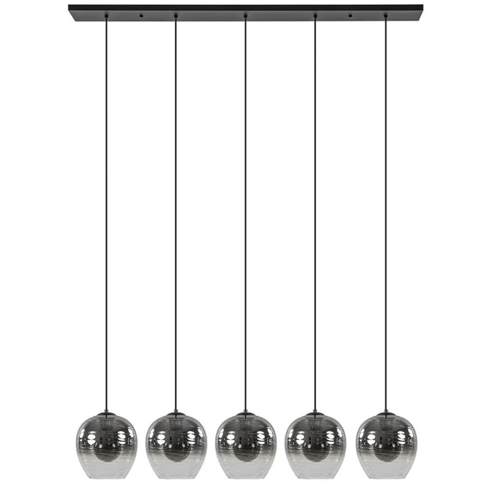 luxe_lichts_eettafelhangl_0.webp Outlet Straluma Luxe 5-lichts eettafelhanglamp smoke glas met verloop
