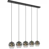luxe_lichts_eettafelhangl_1.webp Outlet Straluma Luxe 5-lichts eettafelhanglamp smoke glas met verloop